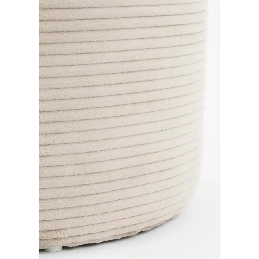 Poefen-Mica Decorations Poef met Opbergruimte - H41 x Ø42 cm - Off-white