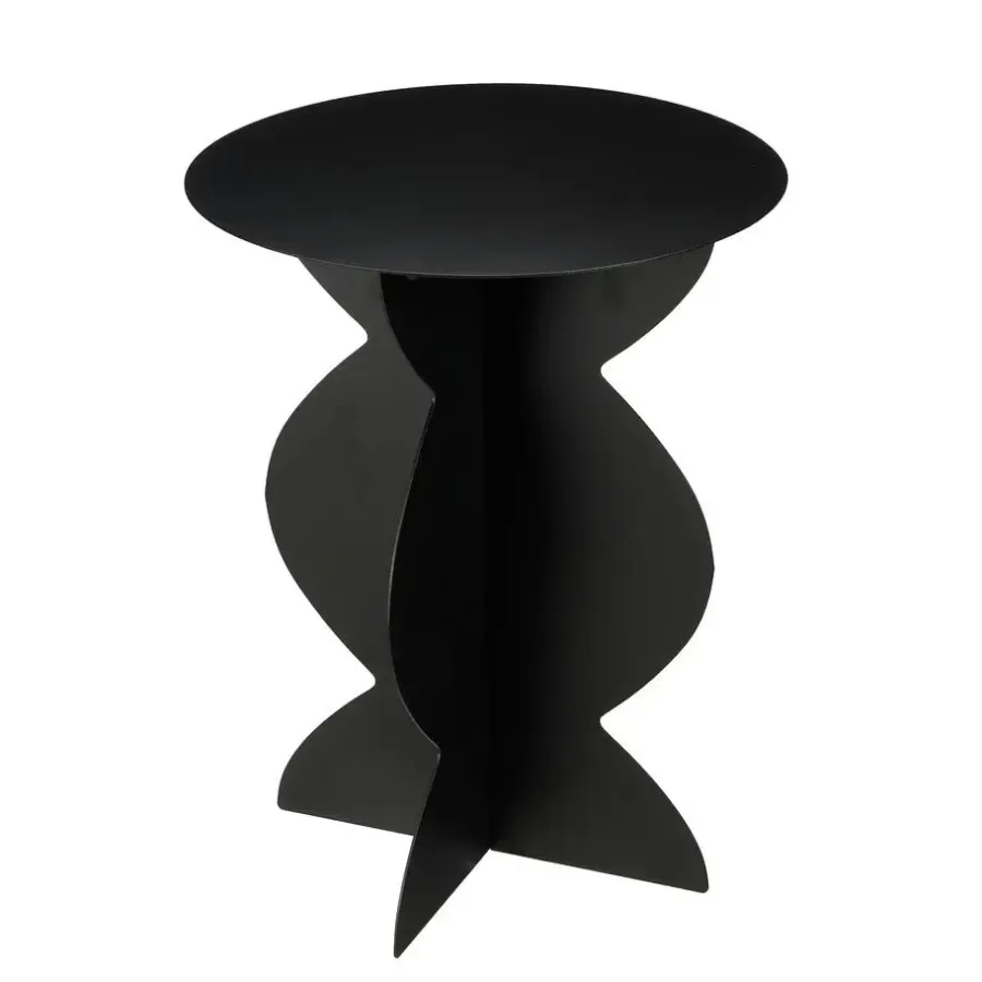 Mica Decorations Rafi Bijzettafel - H50 x Ø40 cm - IJzer - Zwart