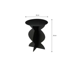 Mica Decorations Rafi Bijzettafel - H50 x Ø40 cm - IJzer - Zwart