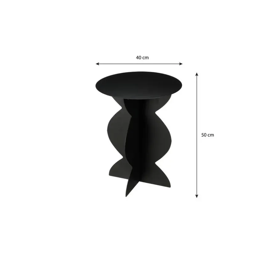 Mica Decorations Rafi Bijzettafel - H50 x Ø40 cm - IJzer - Zwart