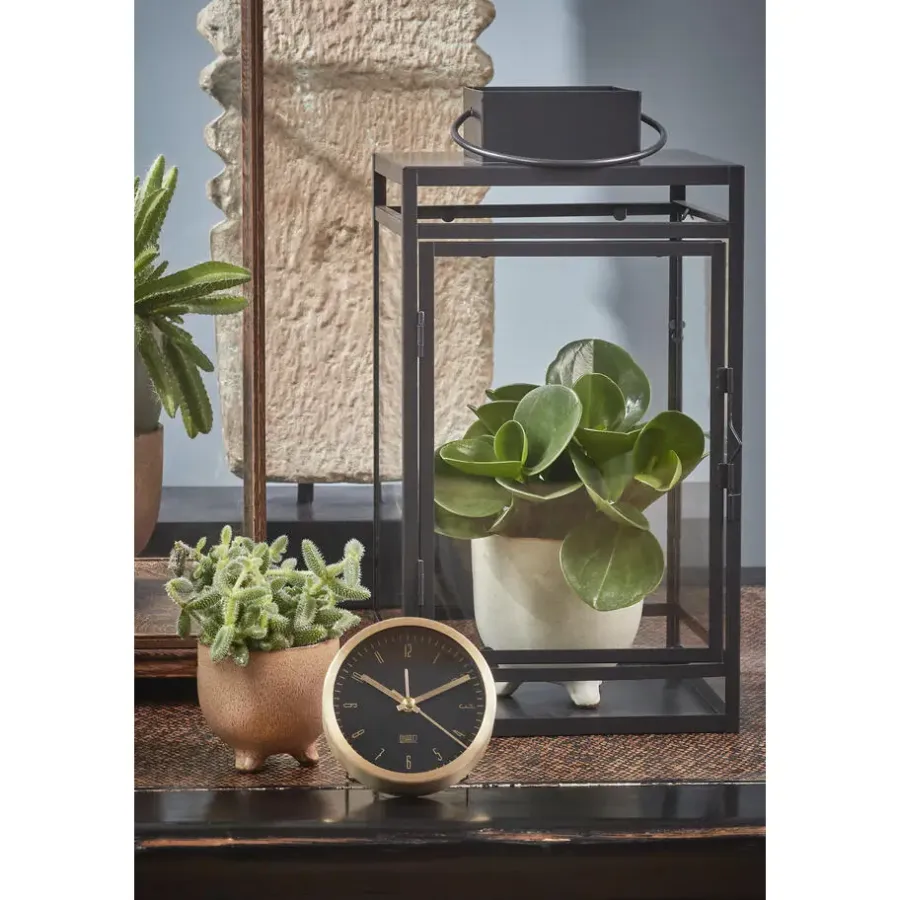 Kandelaars En Windlichten-Mica Decorations Storm Lantaarn - L19,5 x B19 x H36 cm - Zwart