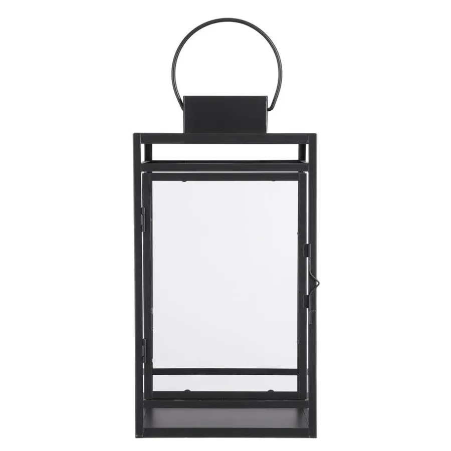 Kandelaars En Windlichten-Mica Decorations Storm Lantaarn - L19,5 x B19 x H36 cm - Zwart