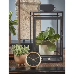 Kandelaars En Windlichten-Mica Decorations Storm Lantaarn - L19,5 x B19 x H36 cm - Zwart