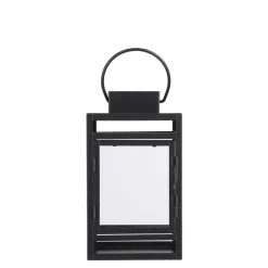 Kandelaars En Windlichten-Mica Decorations Storm Lantaarn - L13,5 x B13 x H23 cm - Zwart