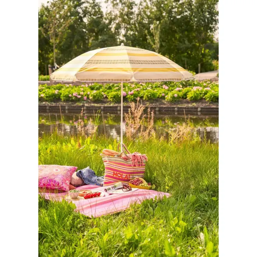 Parasols-Mica Decorations Strandparasol - H180 x Ø160 cm - Geel