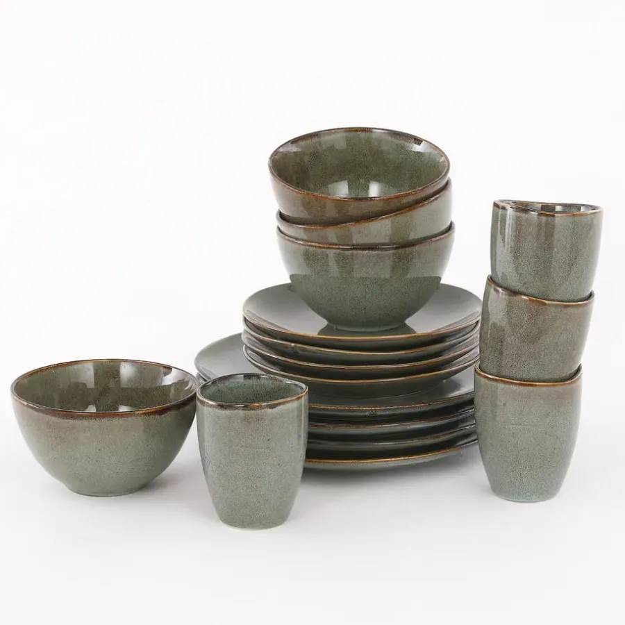 Serviessets-Mica Decorations Tabo Serviesset 4 persoons Keramiek Groen