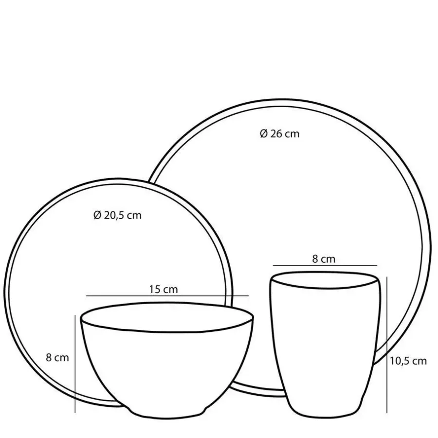 Serviessets-Mica Decorations Tabo Serviesset 4 persoons Keramiek Groen