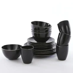 Serviessets-Mica Decorations Tabo Serviesset 4 persoons Keramiek Zwart