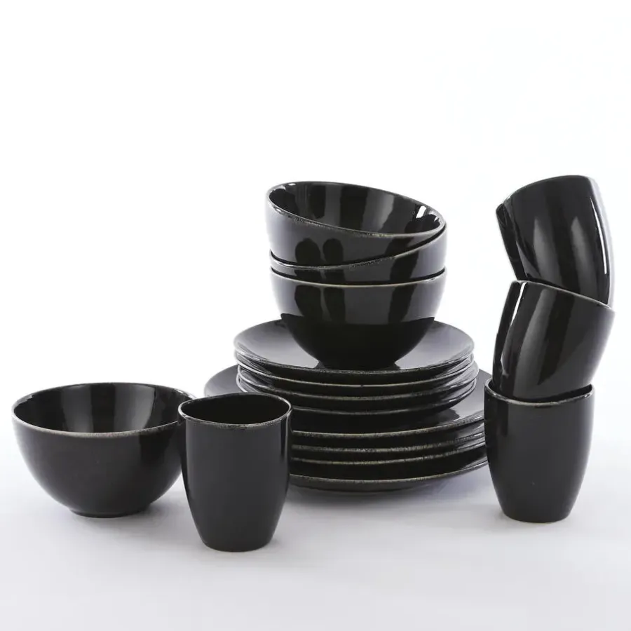 Serviessets-Mica Decorations Tabo Serviesset 4 persoons Keramiek Zwart