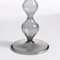 Kandelaars En Windlichten-Mica Decorations Trent Kandelaar - H33 x Ø9 cm - Glas - Donkergrijs