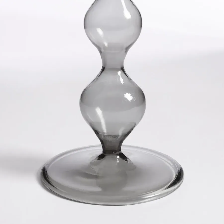Kandelaars En Windlichten-Mica Decorations Trent Kandelaar - H33 x Ø9 cm - Glas - Donkergrijs