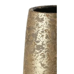 Vazen-Mica Decorations Vaas - keramiek flakes motief goud - 17 x 35 cm