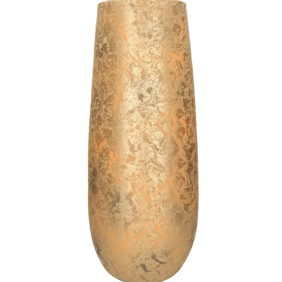 Vazen-Mica Decorations Vaas - keramiek - flakes - goud - D21 x H55 cm
