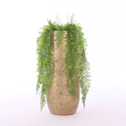 Vazen-Mica Decorations Vaas - keramiek - flakes - goud - D21 x H55 cm