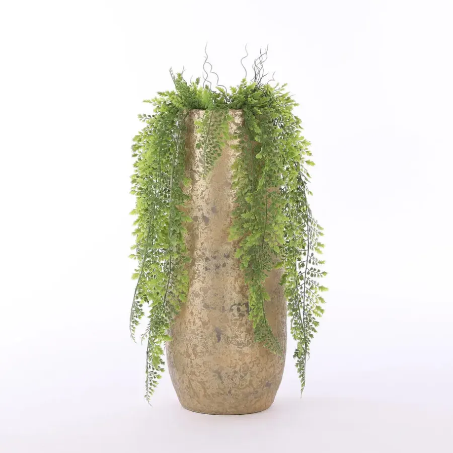 Vazen-Mica Decorations Vaas - keramiek - flakes - goud - D21 x H55 cm