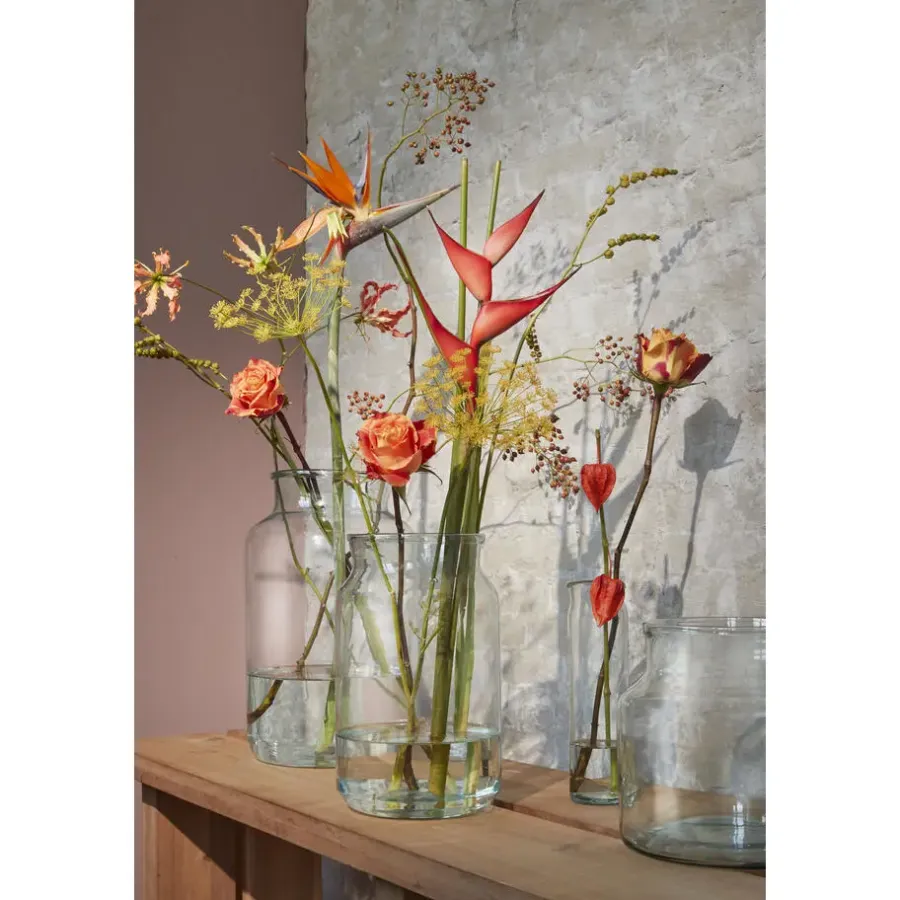 Mica Decorations Vaas cilinder - transparant - glas - 18 x 30 cm