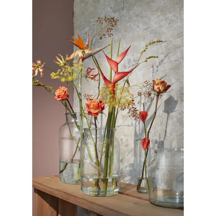 Mica Decorations Vaas cilinder - transparant - glas - 18 x 30 cm
