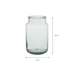 Mica Decorations Vaas cilinder - transparant - glas - 18 x 30 cm