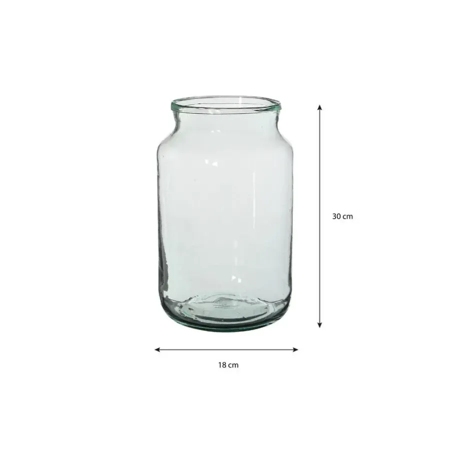 Mica Decorations Vaas cilinder - transparant - glas - 18 x 30 cm