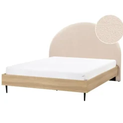 Beliani MILLAY - Bed - Beige - 140 x 200 cm - Bouclé