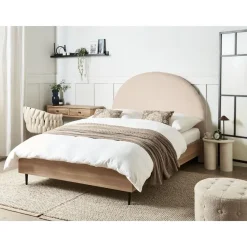 Beliani MILLAY - Bed - Beige - 140 x 200 cm - Bouclé