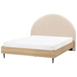 Beliani MILLAY - Bed - Beige - 140 x 200 cm - Bouclé