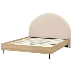 Beliani MILLAY - Bed - Beige - 140 x 200 cm - Bouclé