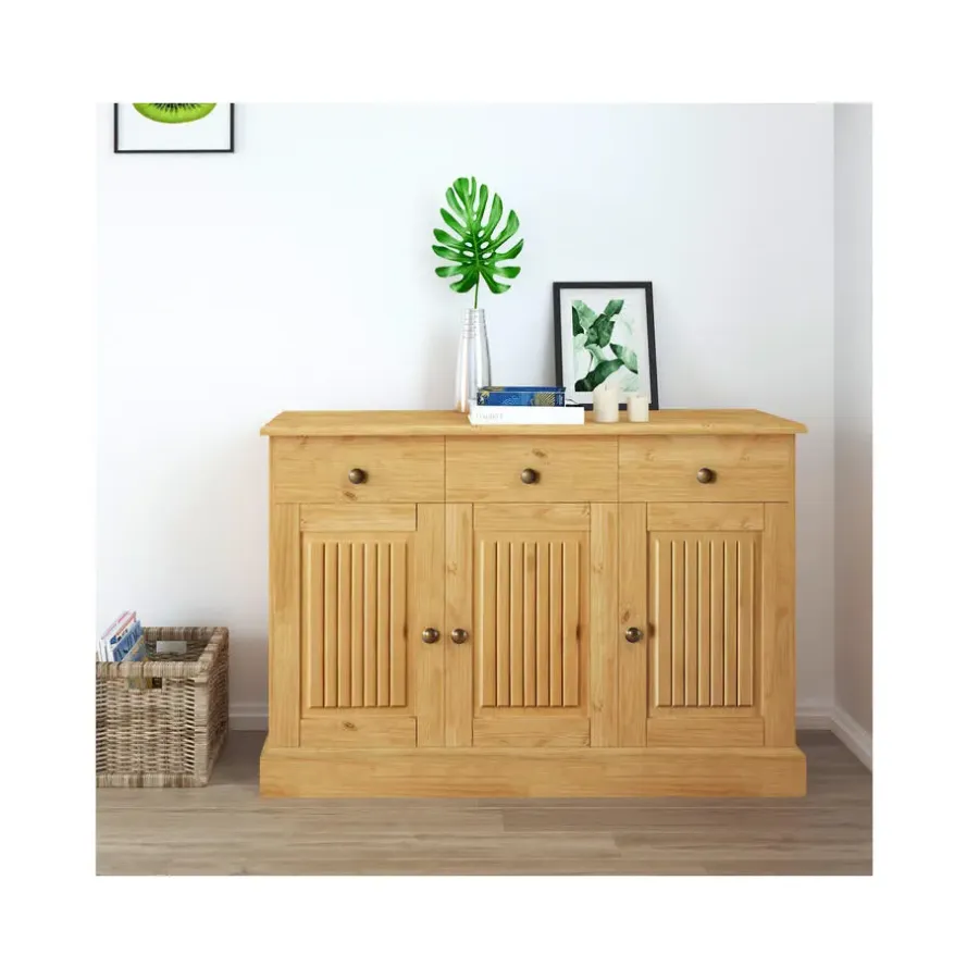 Dressoirs-Loft24 Mille - Dressoir met 3 deuren en 2 lades in natuurlijk grenen