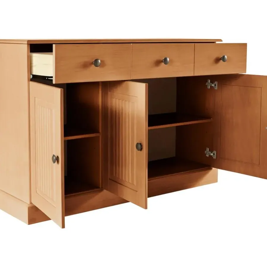 Dressoirs-Loft24 Mille - Dressoir met 3 deuren en 2 lades in natuurlijk grenen