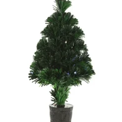 Kerstbomen-Merkloos Mini kunst kerstboom - 42 cm - met kerstverlichting - led lampjes