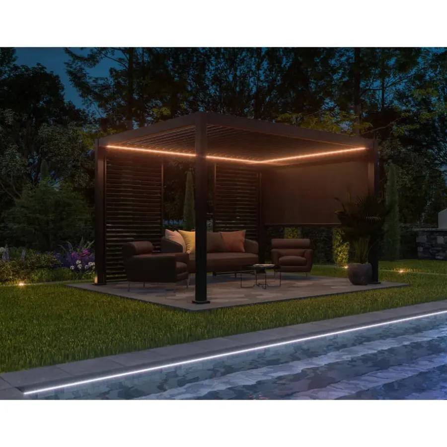 Terrasoverkappingen-Mirador Deluxe overkapping elektrisch met LED 300 x 400 antraciet