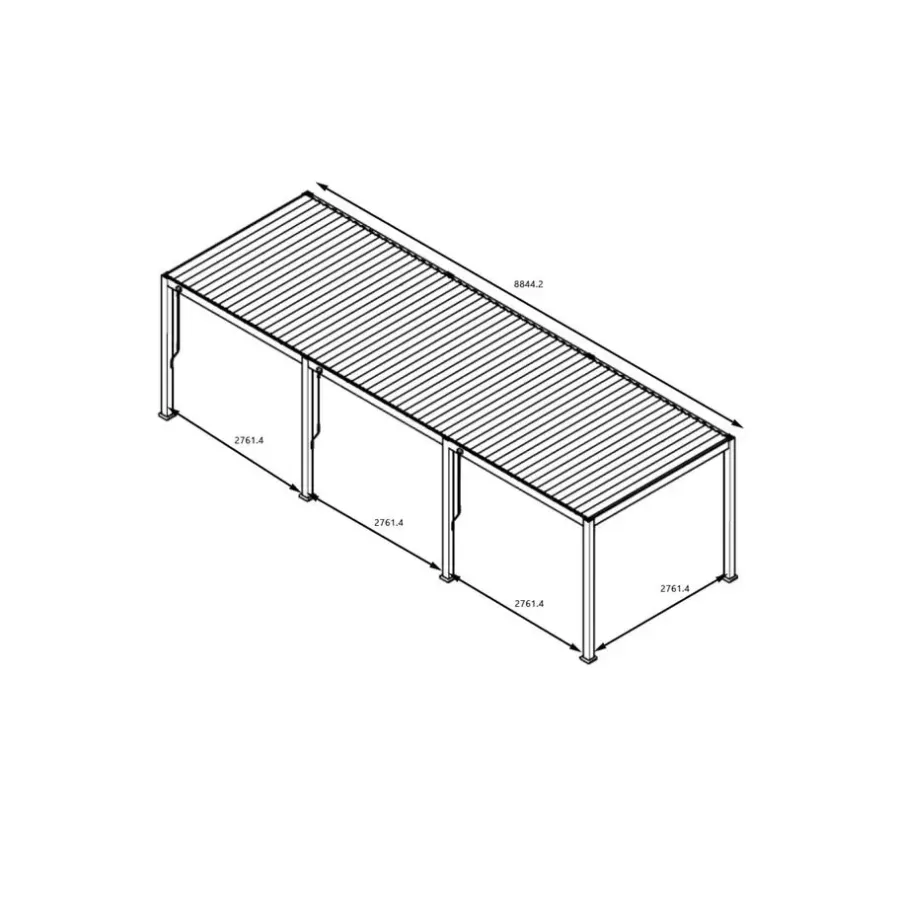 Mirador Deluxe terrasoverkapping 300 x 900 cm antraciet