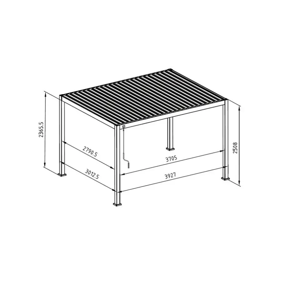 Mirador Deluxe terrasoverkapping 300 x 400 cm grijs