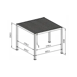 Mirador Deluxe terrasoverkapping 300 x 300 cm antraciet