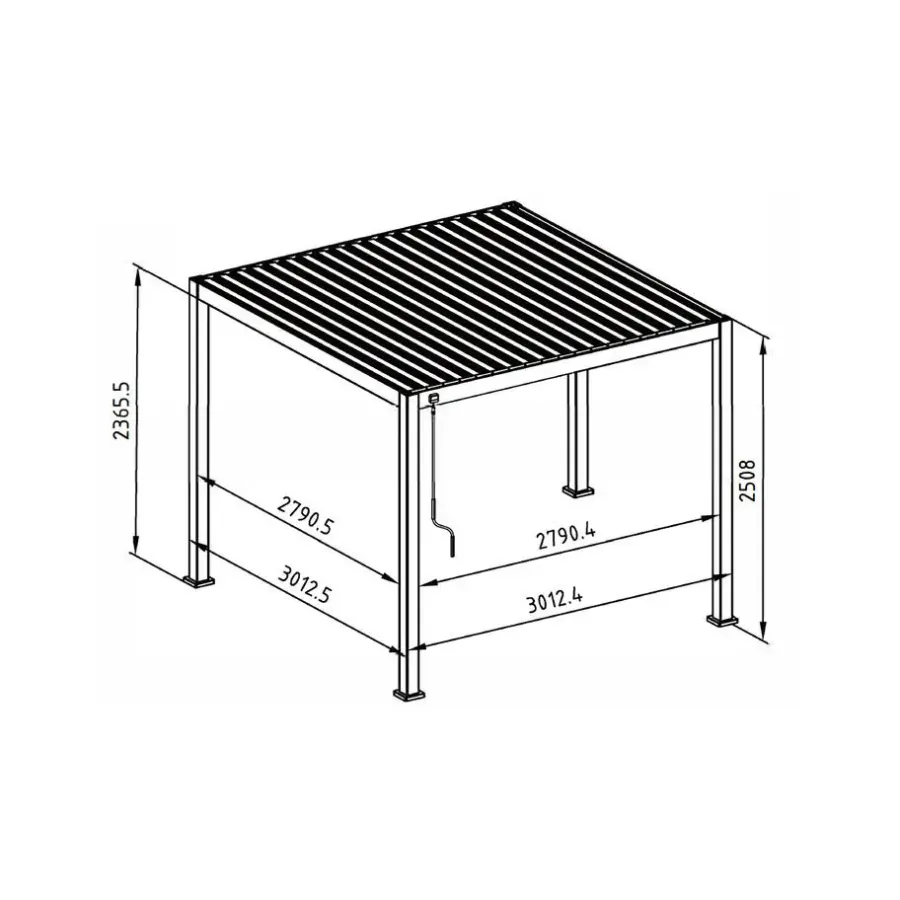 Mirador Deluxe terrasoverkapping 300 x 300 cm antraciet