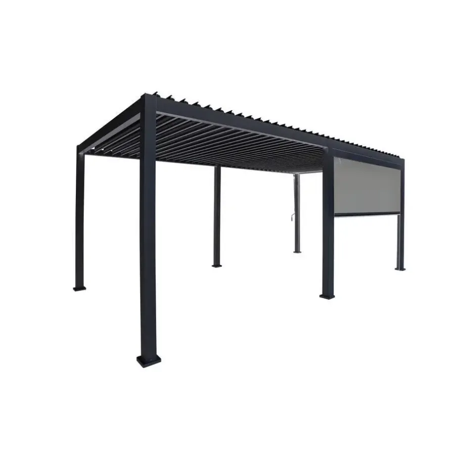 Terrasoverkappingen-Mirador pull down zijscherm 4M windscherm antraciet