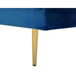 Loveseats-Beliani MIRAMAS - Chaise longue - Blauw - Rechterzijde - Fluweel