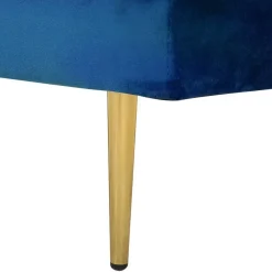 Loveseats-Beliani MIRAMAS - Chaise longue - Blauw - Rechterzijde - Fluweel