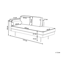 Beliani MIRAMAS - Chaise longue - Groen - Linkerzijde - Fluweel