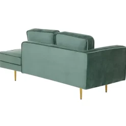 Beliani MIRAMAS - Chaise longue - Groen - Linkerzijde - Fluweel