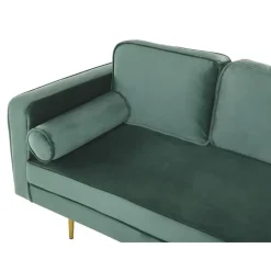 Beliani MIRAMAS - Chaise longue - Groen - Linkerzijde - Fluweel