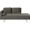 Beliani MIRAMAS - Chaise longue - Grijs - Linkerzijde - Fluweel