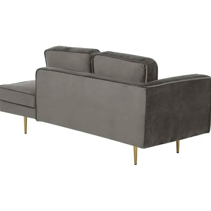 Beliani MIRAMAS - Chaise longue - Grijs - Linkerzijde - Fluweel