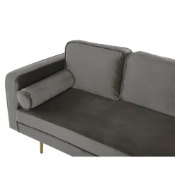 Beliani MIRAMAS - Chaise longue - Grijs - Linkerzijde - Fluweel