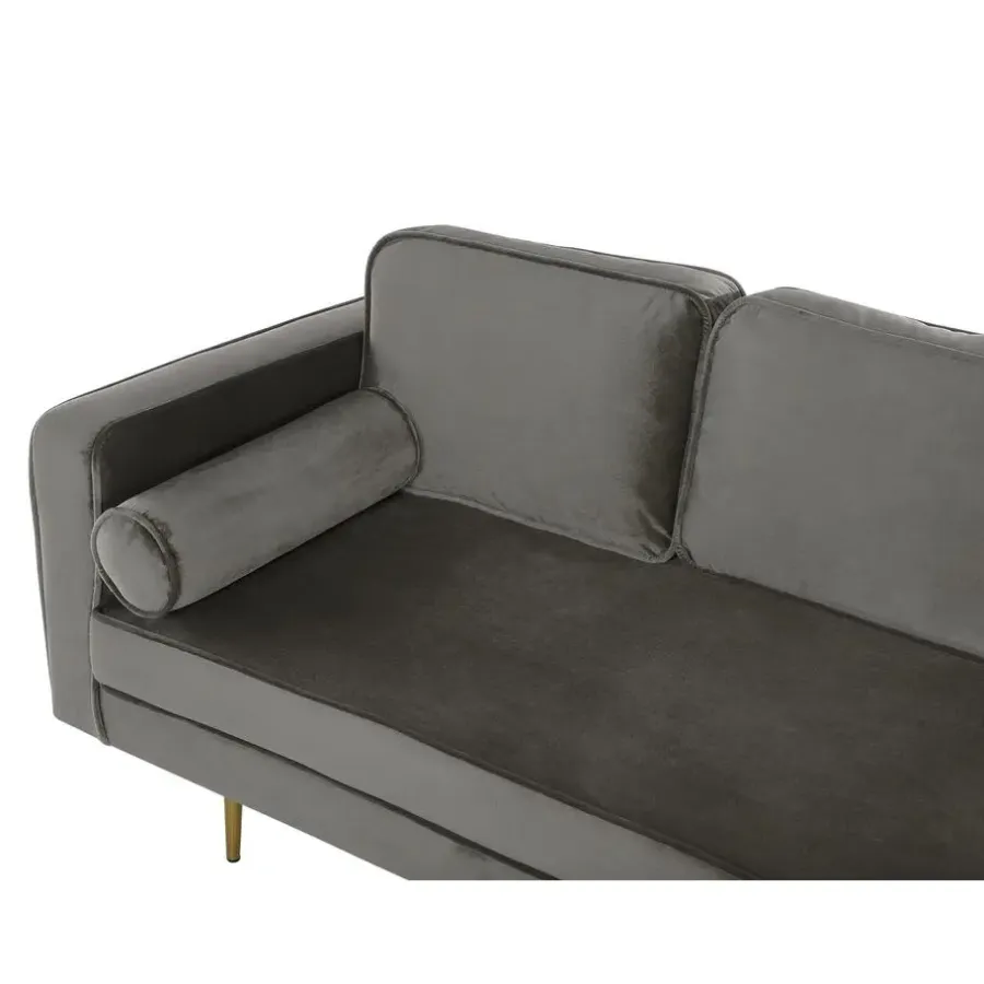 Beliani MIRAMAS - Chaise longue - Grijs - Linkerzijde - Fluweel