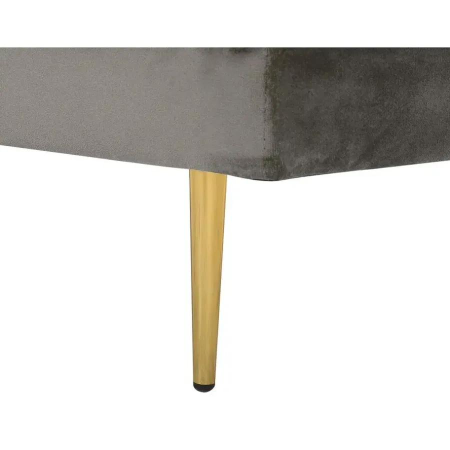 Beliani MIRAMAS - Chaise longue - Grijs - Linkerzijde - Fluweel