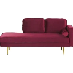 Loveseats-Beliani MIRAMAS - Chaise longue - Rood - Rechterzijde - Fluweel