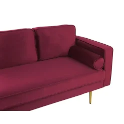 Loveseats-Beliani MIRAMAS - Chaise longue - Rood - Rechterzijde - Fluweel