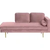 Loveseats-Beliani MIRAMAS - Chaise longue - Roze - Rechterzijde - Fluweel