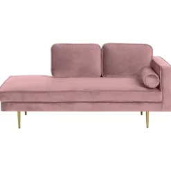 Loveseats-Beliani MIRAMAS - Chaise longue - Roze - Rechterzijde - Fluweel